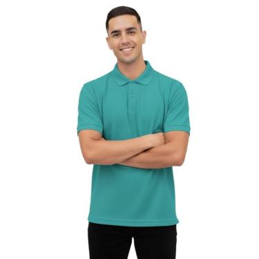 Imagem de Camisa Gola Polo Basica Masculina Manga Piquet Algodao Poliester Lisa Premium Com Botao Dia a Dia-Masculino