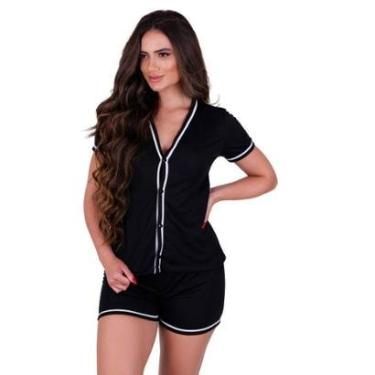 Imagem de Pijama de Verão Manga Curta Amamentação Americano Abertura Frontal Sabrina Naka Modas Feminina-Feminino