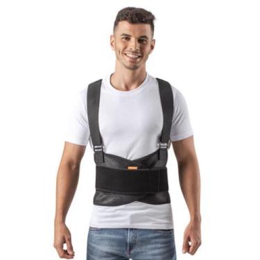 Imagem de Cinta Lombar Faixa Abdominal M Suspensorio Corretor Postura Carregar c