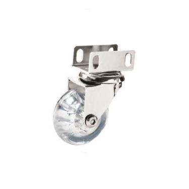 Imagem de Rodízio Transparente 50 mm Sem Freio Chapa U 16 mm Cromado - SOPRANO