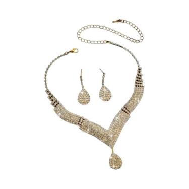 Imagem de Conjunto De Joias Femininas Elegantes Com Zircônia E Strass Em Formato