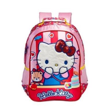 Imagem de Mochila Infantil De Costas Escolar adolescente Jovem Hello Kitty Original 15382-Unissex