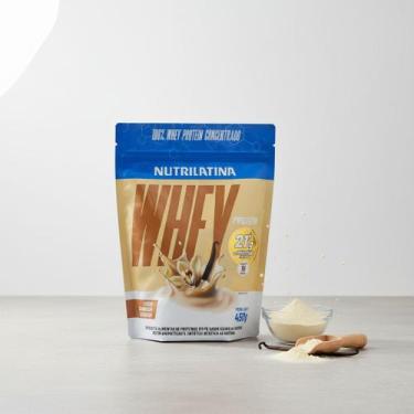 Imagem de 100% Whey Protein Concentrado 450g Nutrilatina Baunilha Sabor:Baunilha