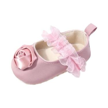 Imagem de Primeiros Sapatos Para Bebês Meninas Design De Princesa Com Flores Bon