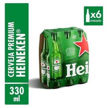 Imagem de Pack Cerveja Lager Heineken 330ml 6 Unidades - Congratulations Store