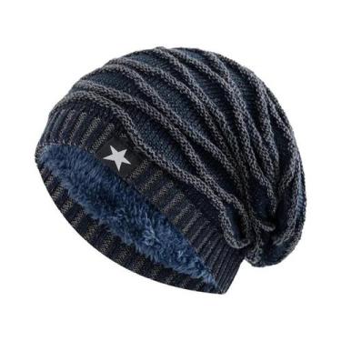 Imagem de Gorro De Inverno Unissex Forrado Com Pelúcia, Quente, Tricotado, Com D