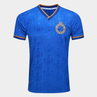 Imagem de Camisa Cruzeiro RetrôMania 2003 Tríplice Coroa Masculina, Azul, P