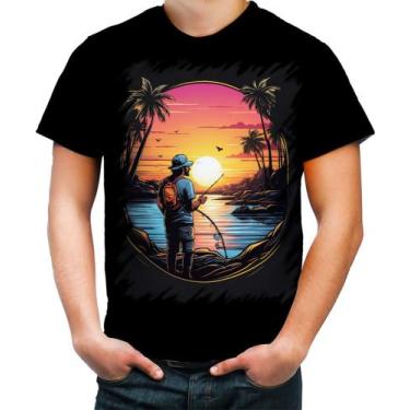 Imagem de Camiseta Colorida Pesca Esportiva Pôr do Sol Peixes 14 - Kasubeck Stor