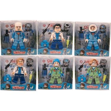 Imagem de Mini Figura Resgate Médico Infantil com Acessórios Articulados Branco Toy King