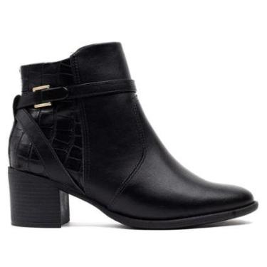 Imagem de Bota Feminina Comfortflex com Detalhe Croco Preto-Feminino