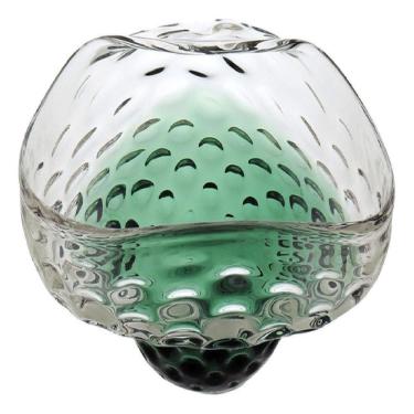 Imagem de CENTRO MESA VIDRO VASO DECORATIVO ENFEITE 15x46x46cm VERDE