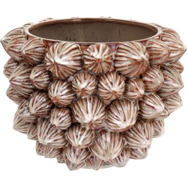 Imagem de VASO DECORATIVO ENFEITE PLANTA CERÂMICA 18x24x24cm BEGE