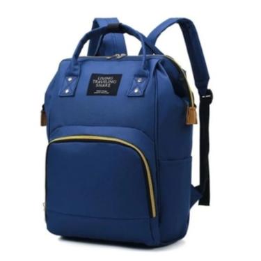 Imagem de Mochila Maternidade Bolsa Mamãe Bebê Multifunção com Compartimento Térmico Azul OEM
