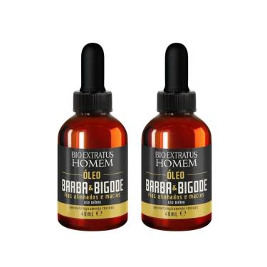 Imagem de Kit 2 Óleo para Barba e Bigode Hidratante Fortalecedor com Toque Seco Transparente Bio Extratus