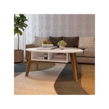Imagem de Mesa De Centro Com 2 Nichos Diva Artely, Cedro e Off White
