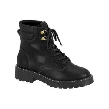 Imagem de Bota Coturno Feminina Vizzano Cano Medio Salto Baixo Tratorada Cor:;Tamanho:35;Genero:F...