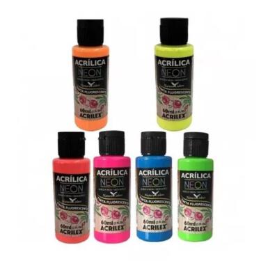 Imagem de Kit Todas Tintas Acrílicas Neons Acrilex - Gigantes