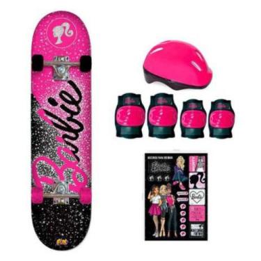 Imagem de Skate com Acessórios Barbie Rosa e Preto - Fun F00105 - 7898039604442