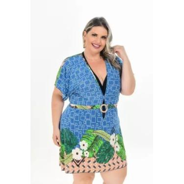 Imagem de Saída De Praia Plus Size Malha Fria Com Argola Tam 46 Ao 60 - BELLA MU