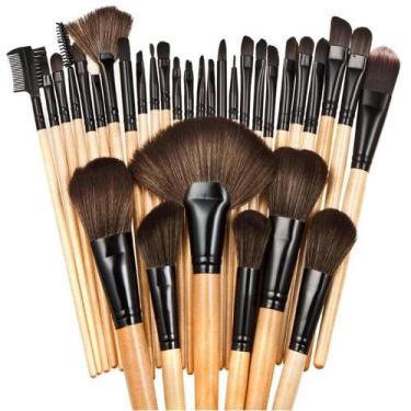 Imagem de Kit de 32 pinceis para maquiagem profissional com estojo CBR03440 - CO
