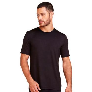 Imagem de Camiseta Masculina Manga Curta Gola Careca Confortável Hope, Preto, P