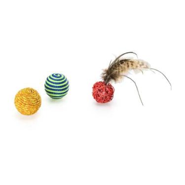 Imagem de Brinquedo Conjunto Três Bolinhas Mimo Básico para Gatos PP120