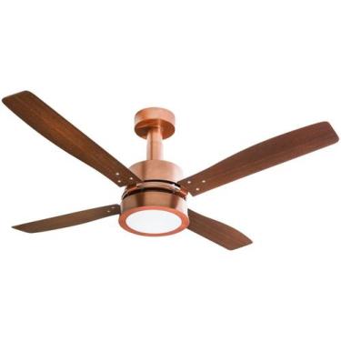 Imagem de Ventilador de Teto Venti-Delta Vintage Led com 4 Pás Marrom / Cobre, C