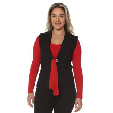 Imagem de Colete social feminino com lenço - Demorgan Uniformes, Preto, GG