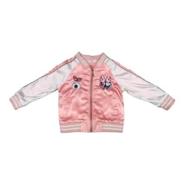 Imagem de Jaqueta  Corta Vento Infantil Menina Borboleta - Kiki&Mily, Rosa, 2