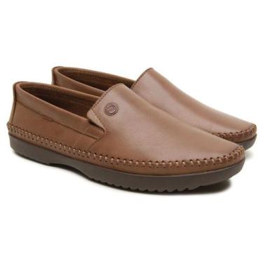 Imagem de SAPATO MOCASSIM MASCULINO FREEWAY LOGAN X EM COURO Cor:HavanaTamanho:4
