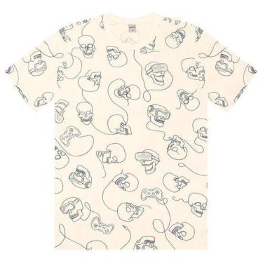 Imagem de Camiseta Infantil Menino Manga Curta 100% algodão rovitex, Bege, 14