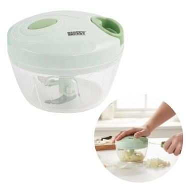 Imagem de Processador Manual de Alimentos com Corda Retrátil para Alho Cebola Legumes Plástico Verde The Secret