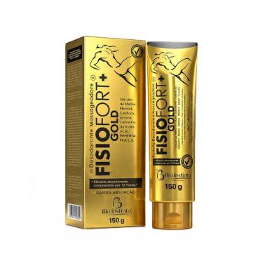 Imagem de Kit Pomada Massageadora Bio Instinto Fisiofort Gold com Arnica e Mentol para Massagem Corporal 2x150g