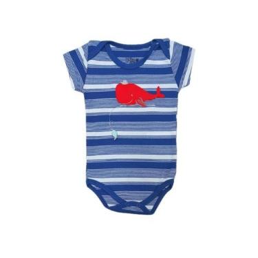 Imagem de Body para bebê manga curta baleia ref 6744 - Kiko, M, Azul
