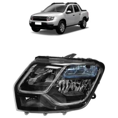 Imagem de Farol Dianteiro Duster Oroch 2016 A 2017 Máscara Negra - Automotive Im