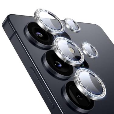 Imagem de ESR Protetor de lente para câmera Samsung Galaxy S25 Ultra, protetores de lente individuais, vidro temperado ultrafino com borda de alumínio, compatível com capa, 1 conjunto, glitter prata