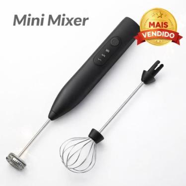 Imagem de Mini Mixer Recarregável Portátil 3 Níveis, Espumador de Leite e Mistur