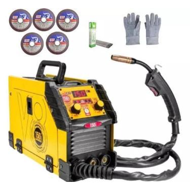 Imagem de Inversora De Solda 150i Mig 150a V8 Com 5 Discos E Proteção - V8 BRASI