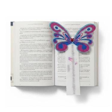 Imagem de Marcador de Página Personalizado com Frase Borboleta Glitter - DaiCase