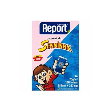 Imagem de Papel sulfite a4 75gr 100 folhas senninha rosa report - SUZANO