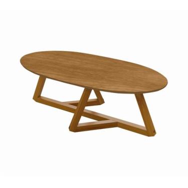 Imagem de Mesa De Centro Classic Oval Sala Moderna Com Pés Madeira - Nature - Mo
