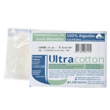 Imagem de Compressa De Gaze 9 Fios Ultracotton 7,5x7,5 500g Estéril - ULTRA COTT
