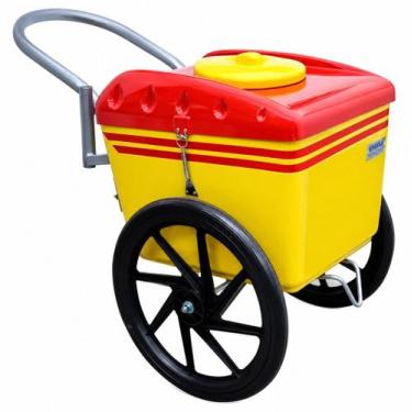Imagem de Carrinho De Sorvete 300 Picolés T350 Thermototal Amarelo e Vermelho