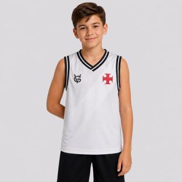 Imagem de Regata Vasco Faixa Identidade Vascaína Juvenil Branca e Preta - Spr, 1