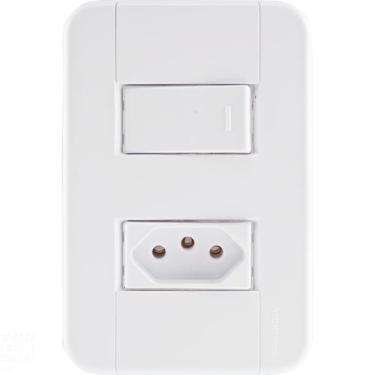 Imagem de Conjunto 4x2 com 1 Interruptor Simples 10 A 250 V e 1 Tomada 2P+T 20 A