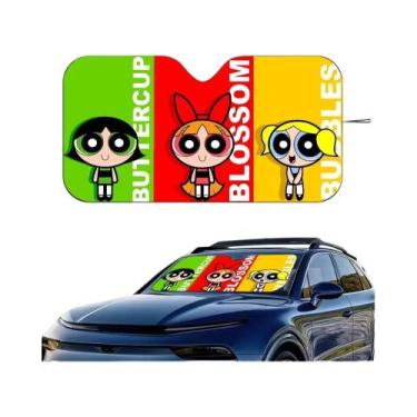 Imagem de Protetor Solar Para Carro Das Meninas Powerpuff, Protetor De Para-bris
