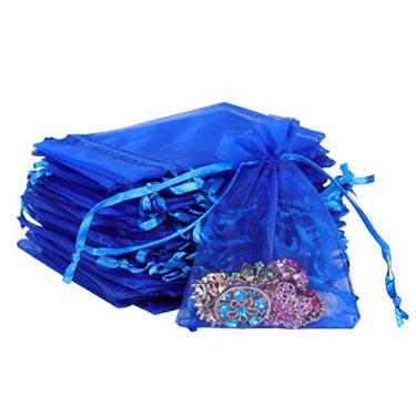 Imagem de (7.6cm X 10cm (200PCS), Royal Blue) - Boshen 100/200PCS Organza Gift Candy Sheer Bags Mesh Jewellery Pouches Drawstring Bulk for Wedding Party Favours Christmas 7.6cm x 10cm 13cm x 18cm (7.6cm X 10cm (200PCS), Royal Blue)