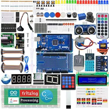 Imagem de Adeept Kit de iniciante Ultimate compatível com Arduino, Mega2560, LCD1602, motor de passo, ADXL345, kit de aprendizagem para iniciantes Arduino com guia em PDF