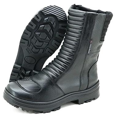Imagem de BOTA MOTOCICLISTA COURO CALCE FACIL ZIPER LATERAL 278 PRETA (45, 278 PRETA)