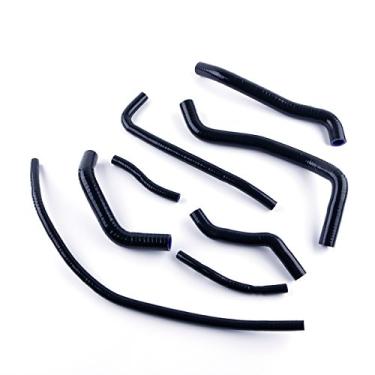 Imagem de LUXERAD Kit de tubo de refrigeração de silicone com desempenho de 3 camadas de 4,5 mm para Kawasaki KLR650 KLR 650 (Preto)